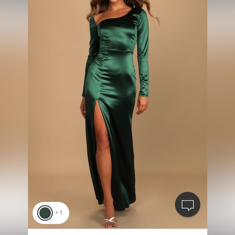 Lulu's Deep Green Long Sleeve Dress